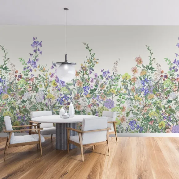Floral Garden Lilac Wall Mural 2