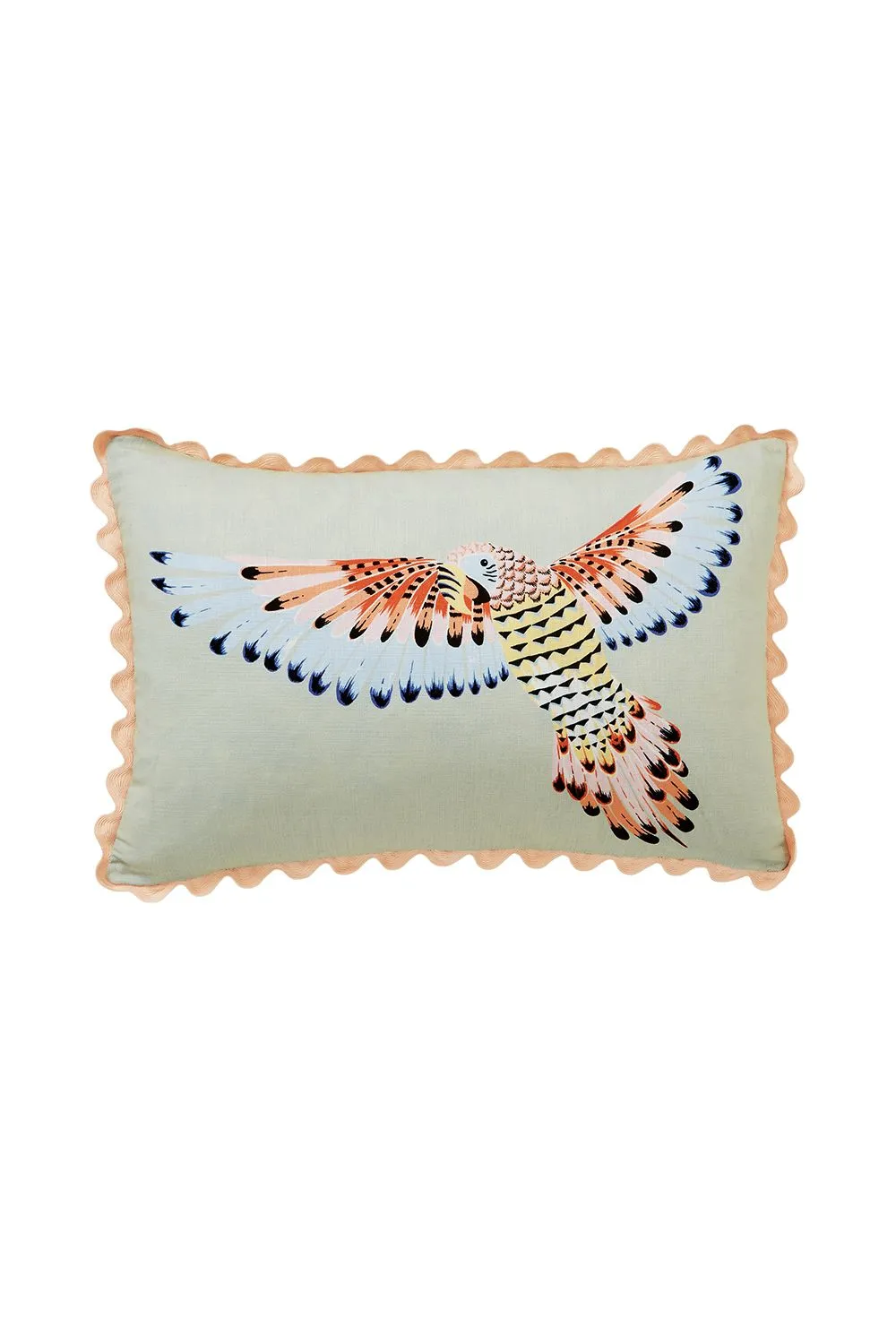 YVONNE ELLEN 'Parrot' Cotton Cushion in Green