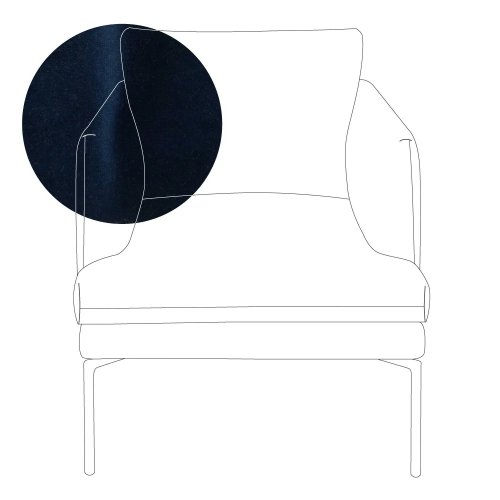 Heal's Matera Armchair Nobilis Velvet Night Black Feet
