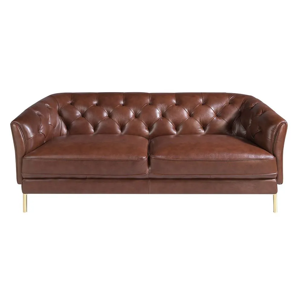 Angel Cerda Chester 2-Seater Sofa Cognac Cowhide Leather in Brown 2