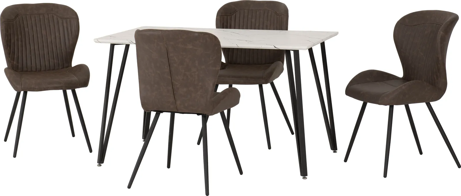 Seconique Marlow & Quebec Dining Set in Brown 2
