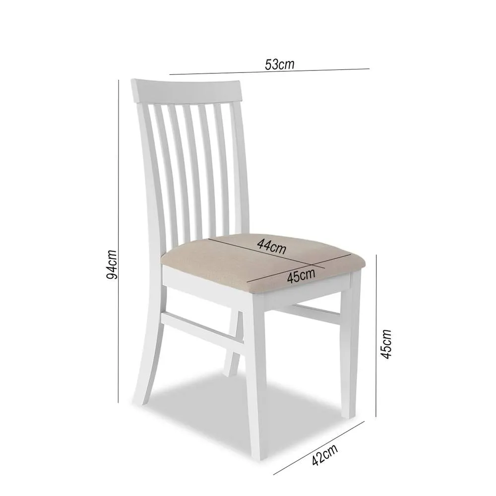Statement Furniture Florence Highback Upholstered Chairs Set of 4 in White 4
