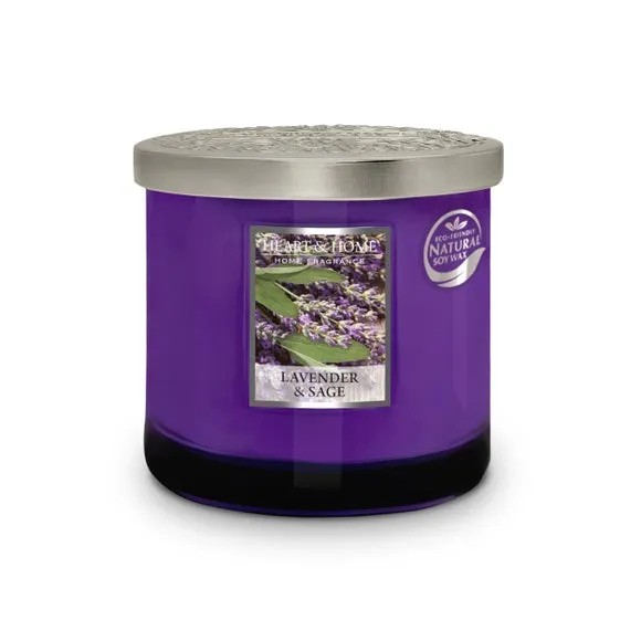 Heart and Home Ellipse Lavender & Sage Multi Wick Candle 2