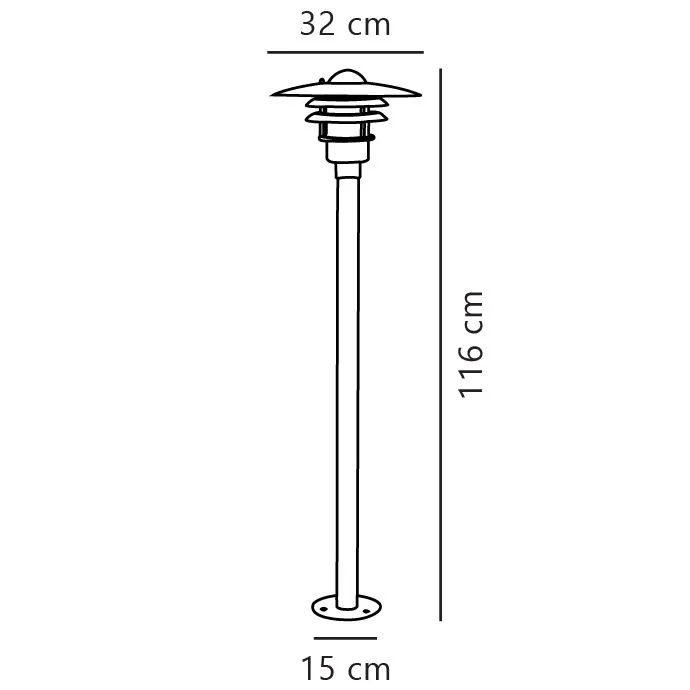 Nordlux Industrial Outdoor Garden Post Silver Galvanized steel E27 Coastal/Marine Safe, IP44 3