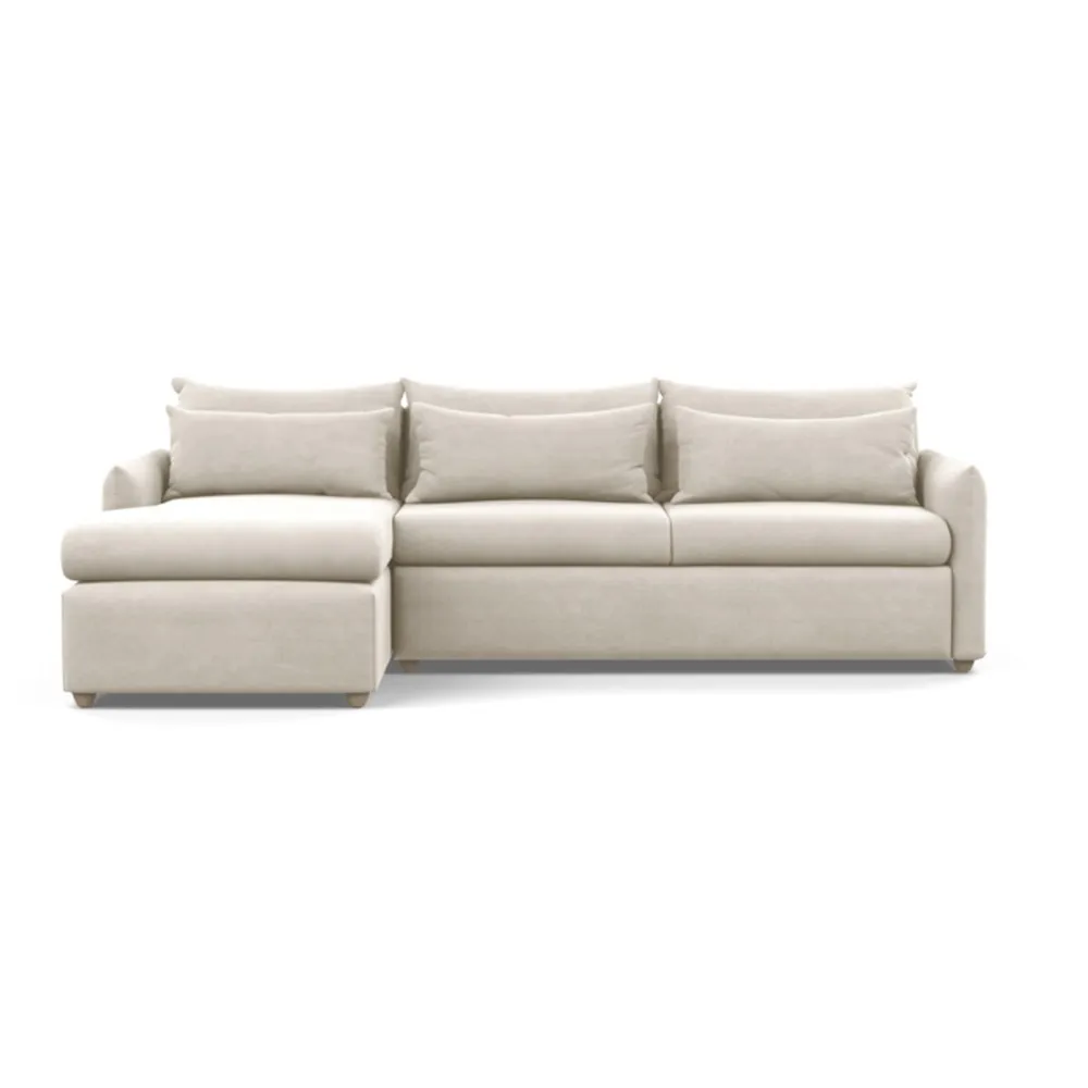 Heal's Pillow Large Left Hand Corner Chaise Linen Hessian Natural Feet