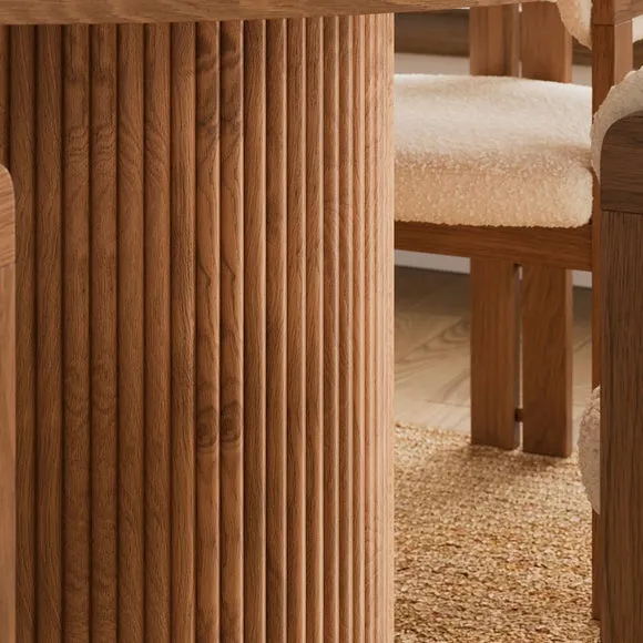 Amari 4 Seater Round Dining Table, Oak 4