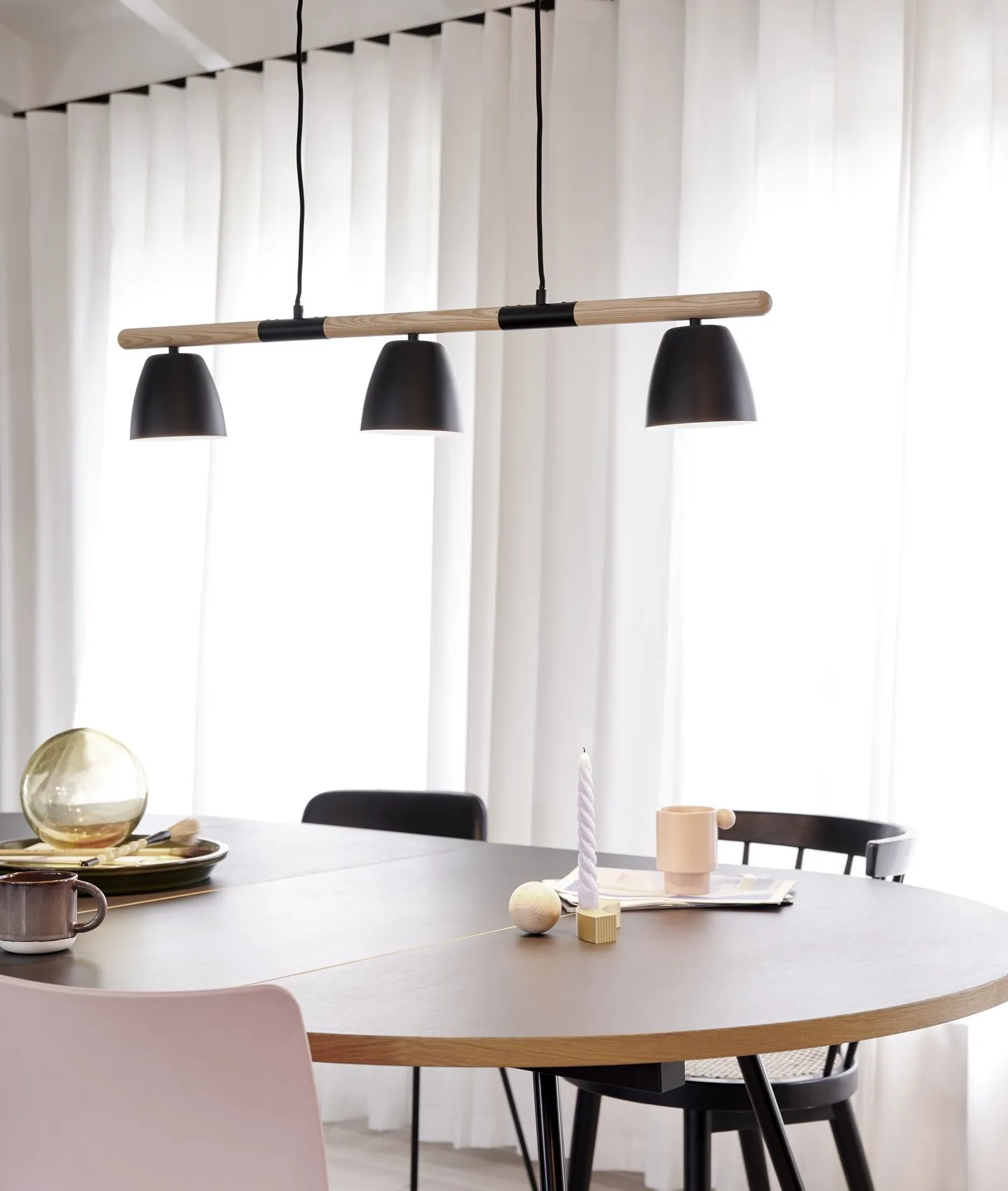 Nordlux Theo Pendant Light Black Metal Dining Room GU10 Mains 3