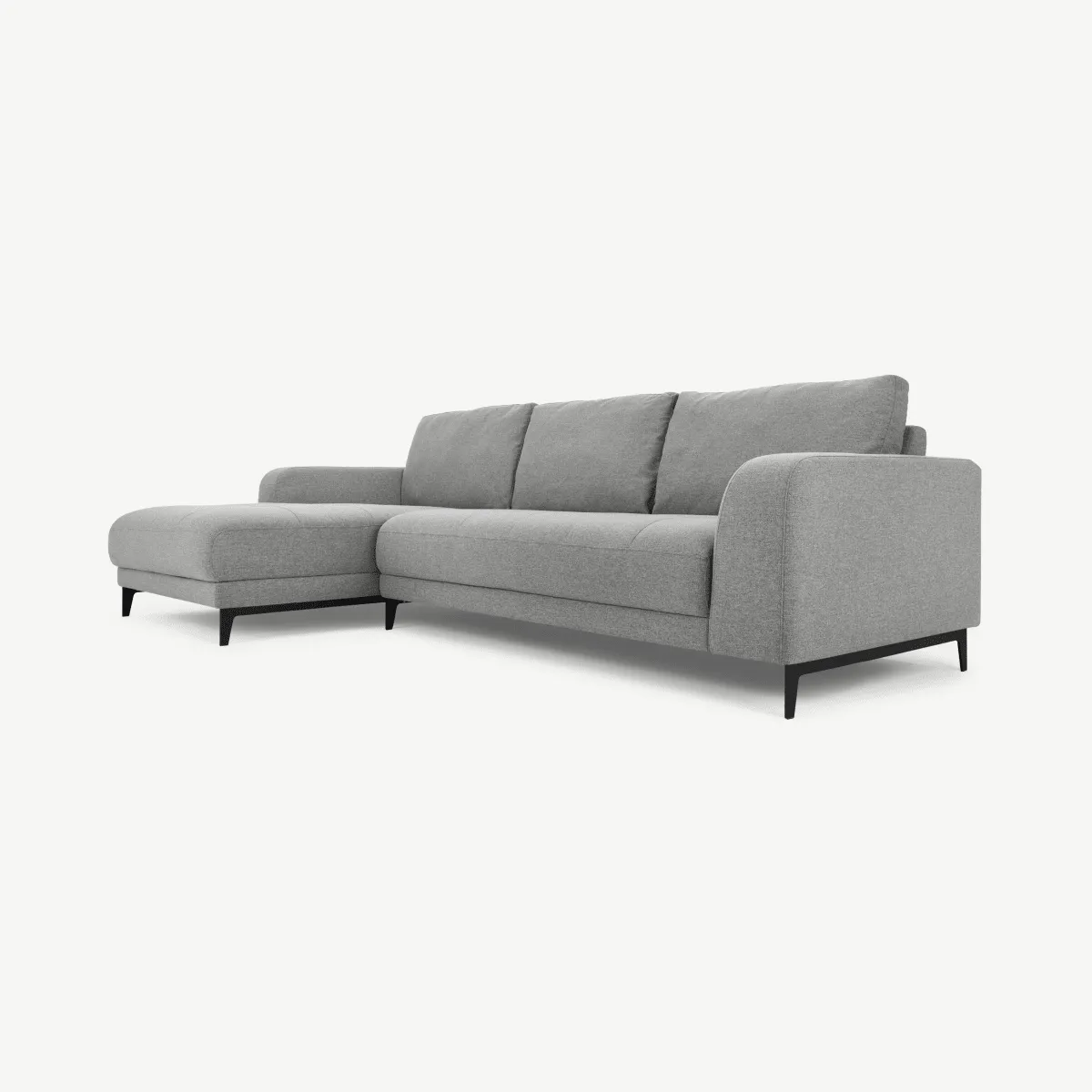 Luciano Left Hand Facing Chaise End Corner Sofa, Mountain Grey Fabric