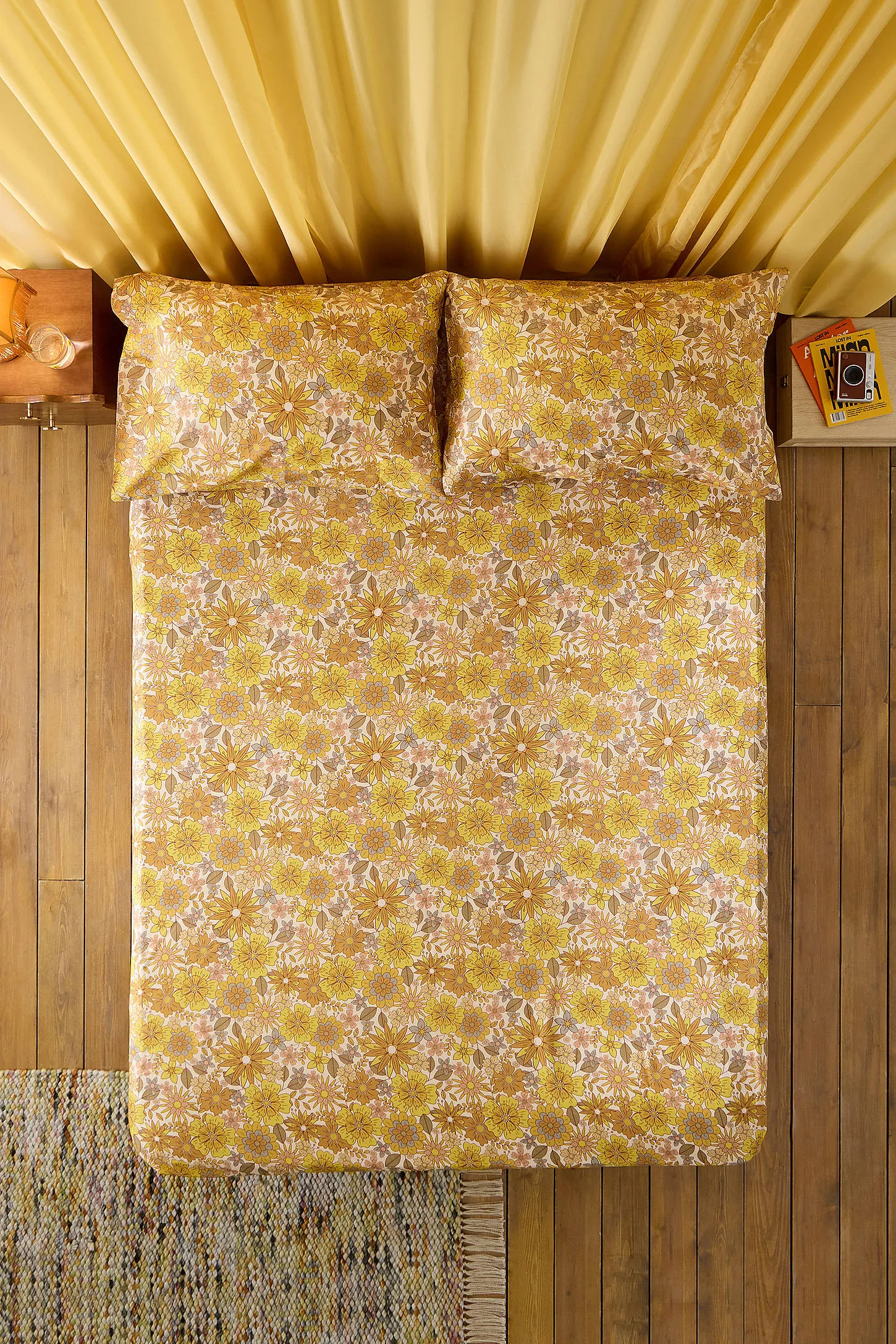 Clara Fitted Sheet & Pillowcase Set - Dark Yellow 2