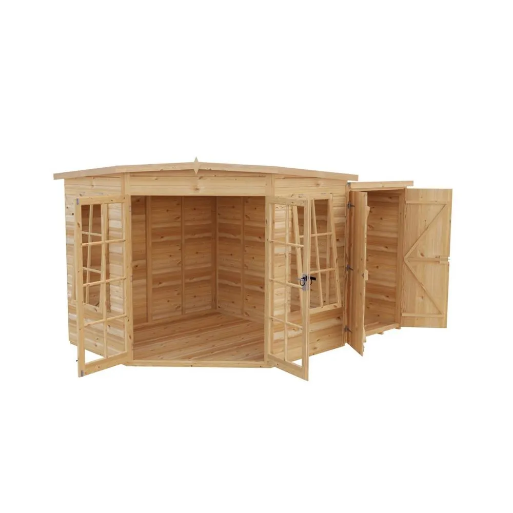 Shires Hampton 8 x 11 Feet with Side Shed - L119 x W224.8 x H190.2 cm in Light Brown 5