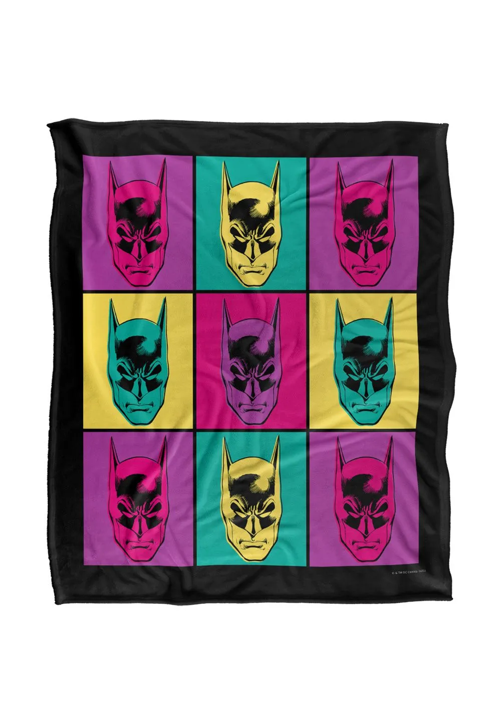 Batman Warhol Officially Licensed Silky Touch Super Soft Throw Blanket 152x127 cm in White