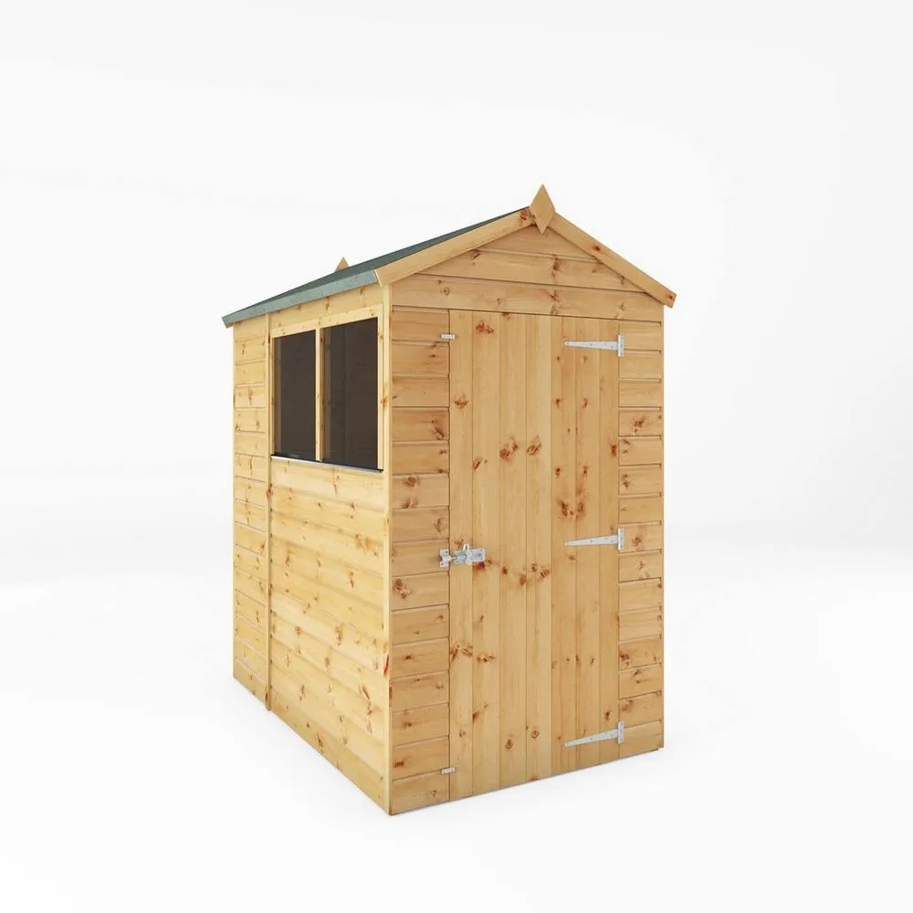 Mercia 6 x 4 Feet Shiplap Apex Shed - L181.4 x W129.1 x H217.1 cm - Brown