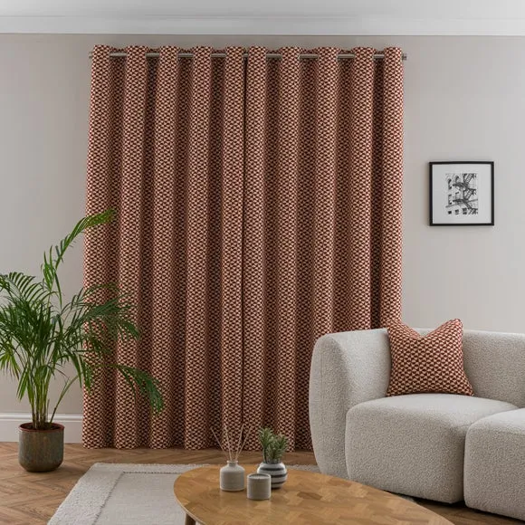 Geo Checkerboard Eyelet Curtains 4