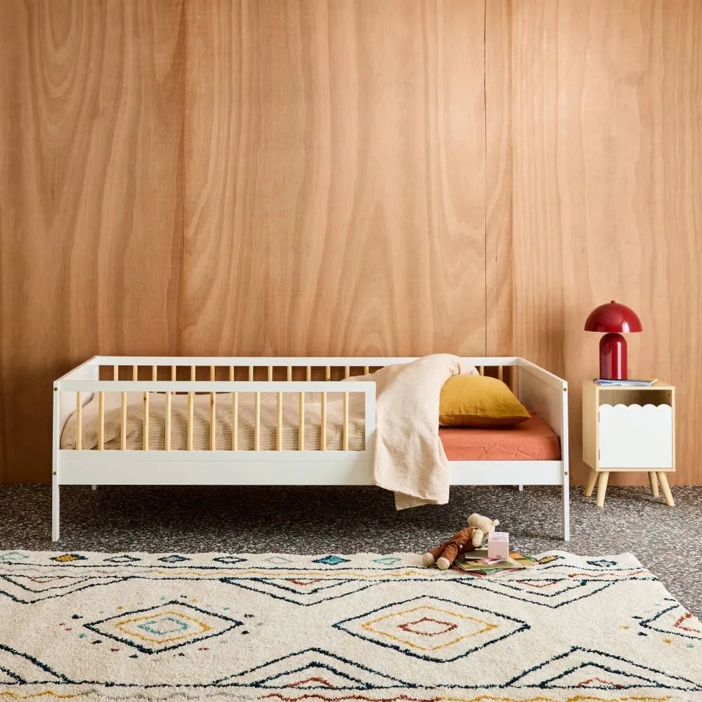 sweeek Child bed 90 x 190 cm natural pine slatted base included in White