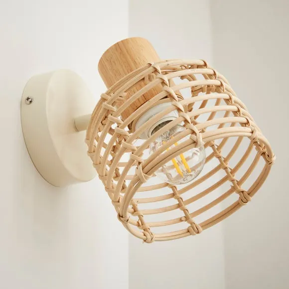Emil Rattan Adjustable Wall Light 3