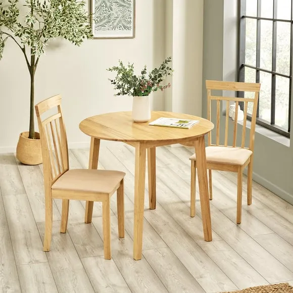 Coast Dropleaf Dining Table with 2 Coast Dining Chairs 1