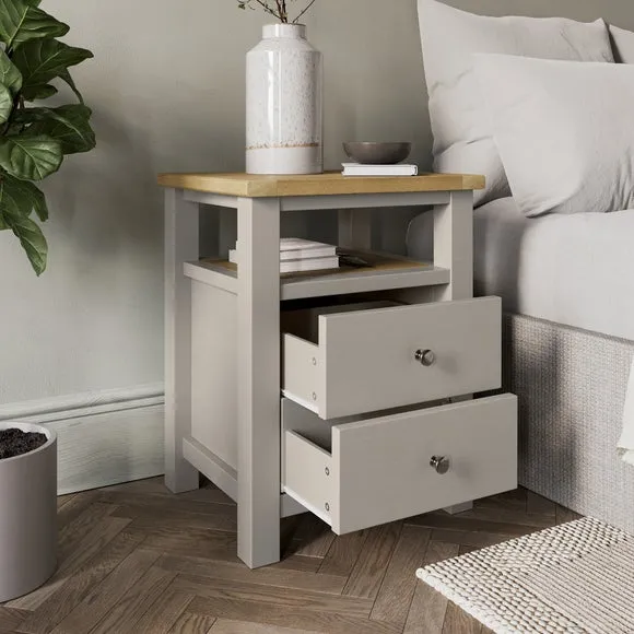 Olney 2 Drawer Bedside Table 2