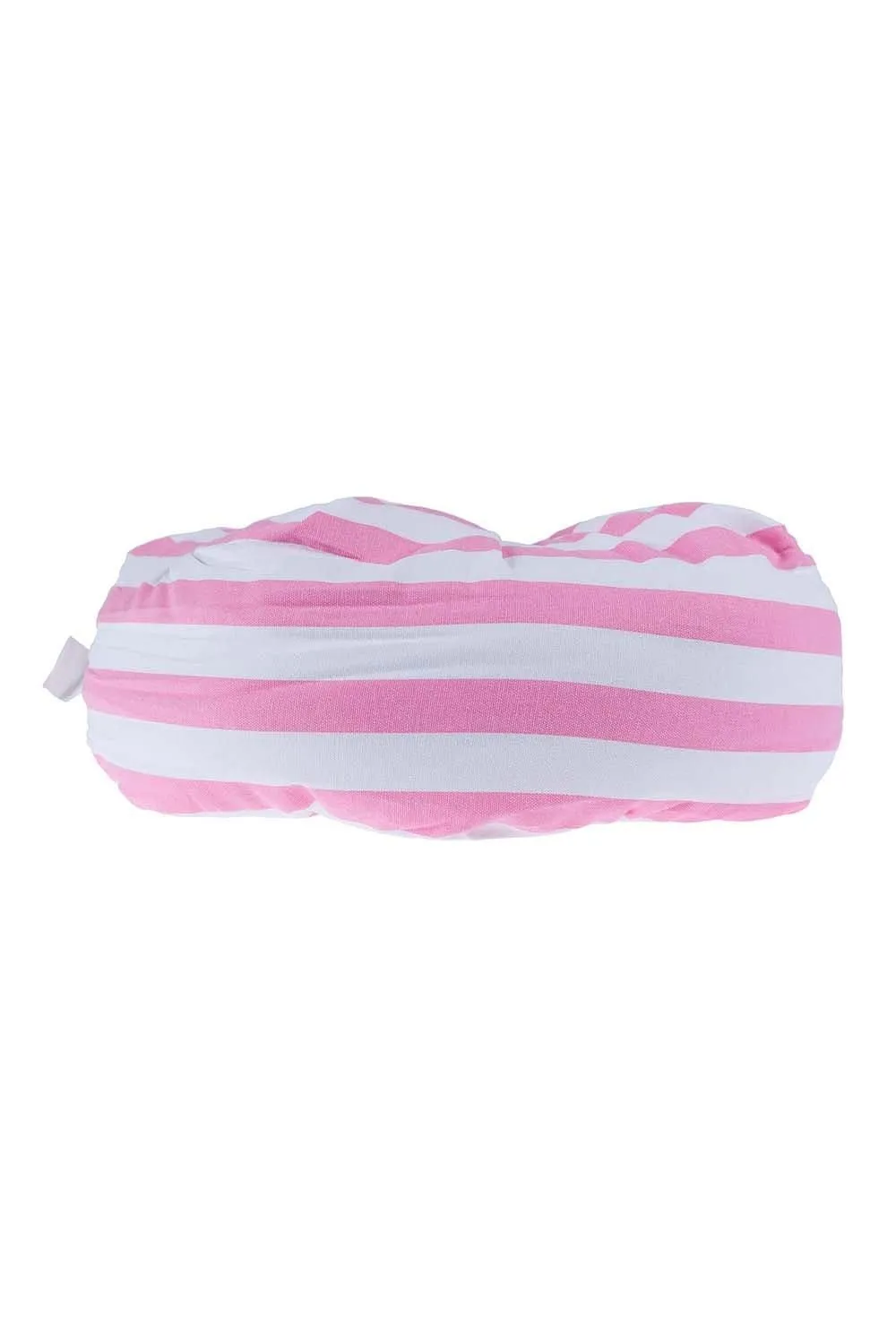 Homescapes Stripe Pleated Round Floor Cushion in Pink 2