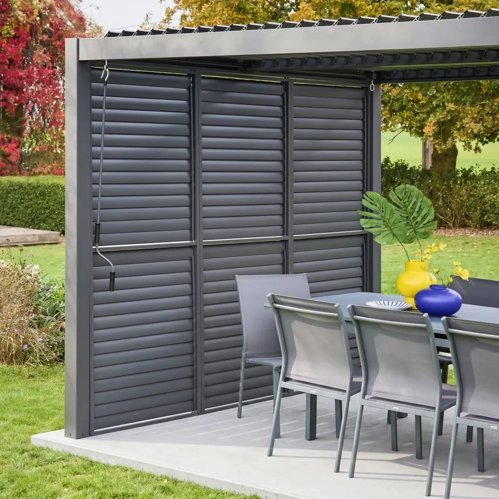 sweeek Adjustable slat louver panel 100cm for Palace pergola in Dark Grey