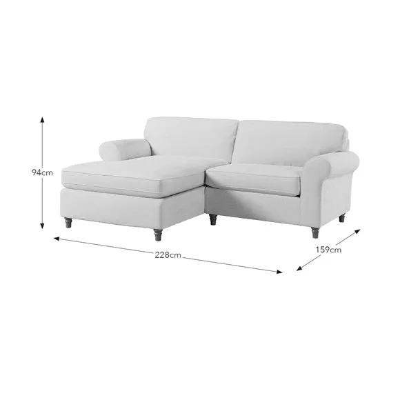 Flori Chenille Soft Texture Corner Chaise Sofa 2