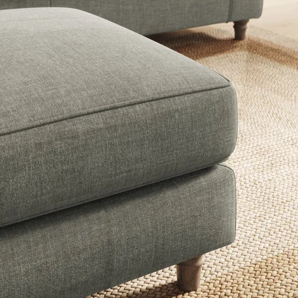 Flori Tonal Plush Chenille Footstool 5