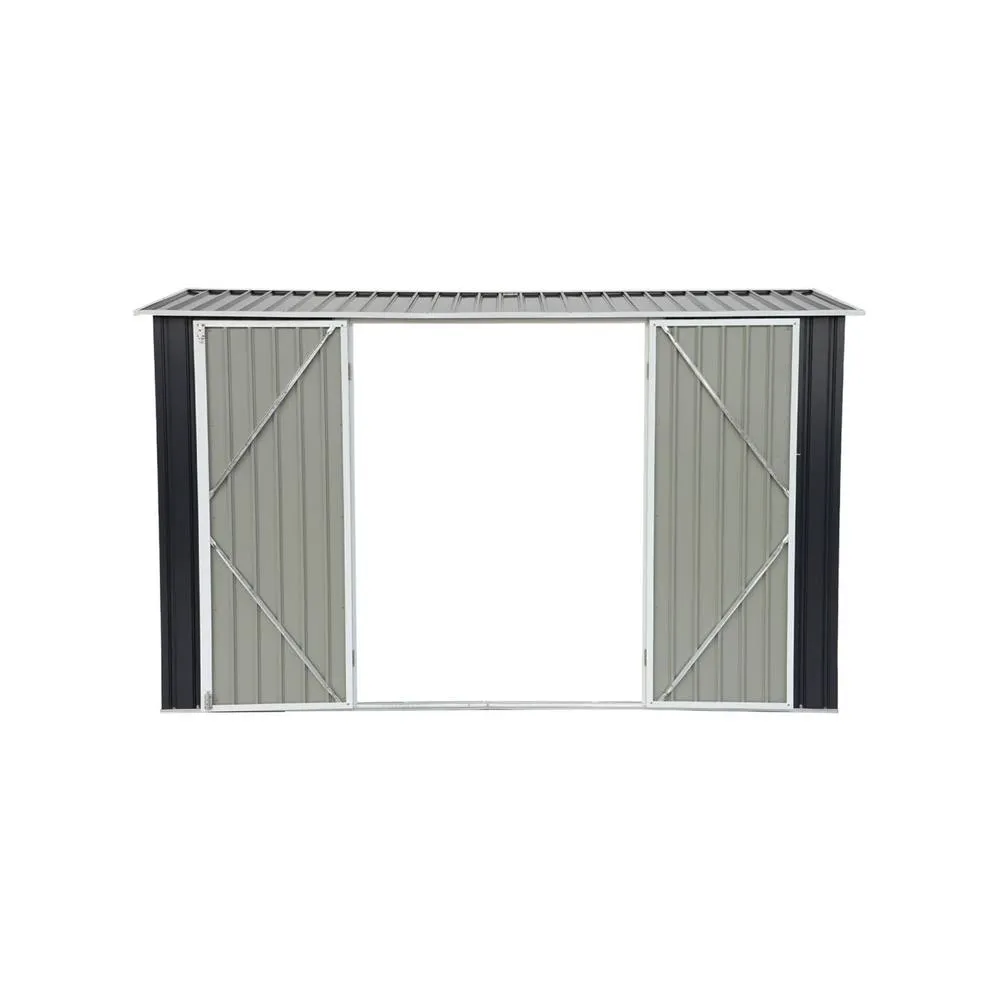 sweeek 2.57 m² lean-to garden shed galvanized steel with anchoring kit in Dark Grey 6