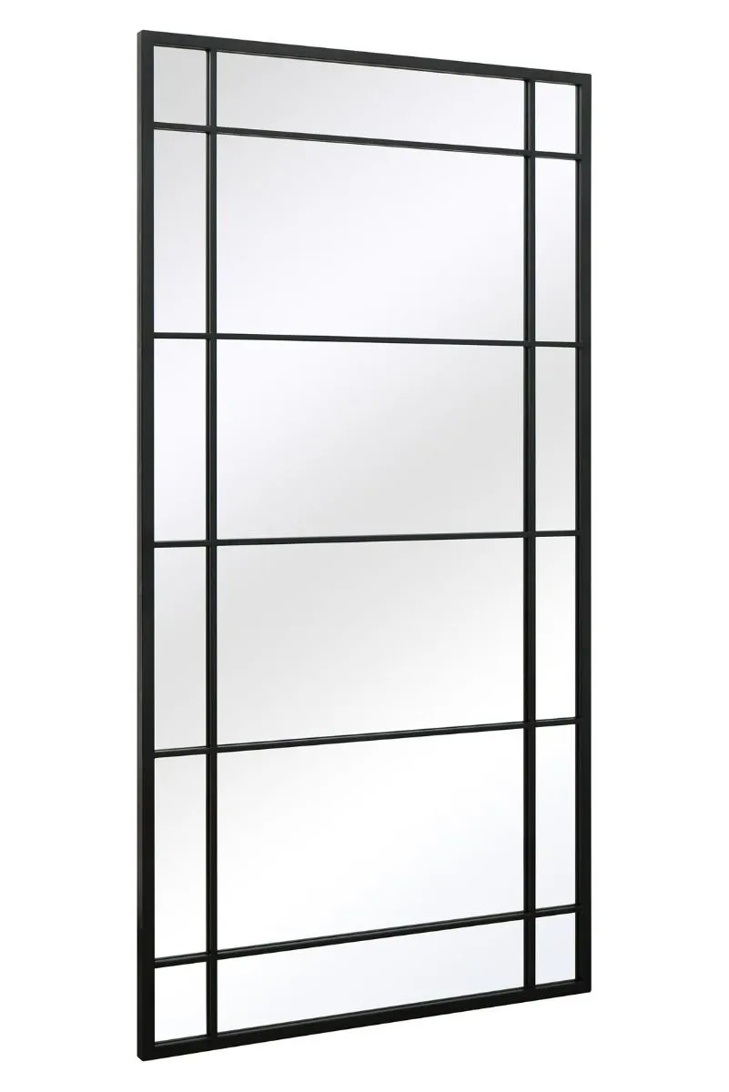 MirrorOutlet Black Metal Framed Window Wall or Leaner Garden Mirror (160CM X 80CM) 6