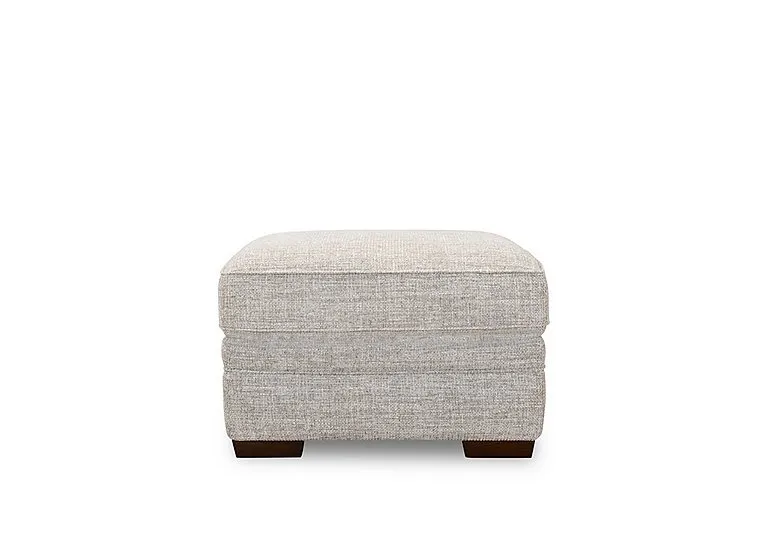 Carrick Rectangular Fabric Footstool - Cream - Living Room Furniture