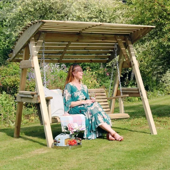 Miami 2 Seater Wooden Garden Swing Seat 4