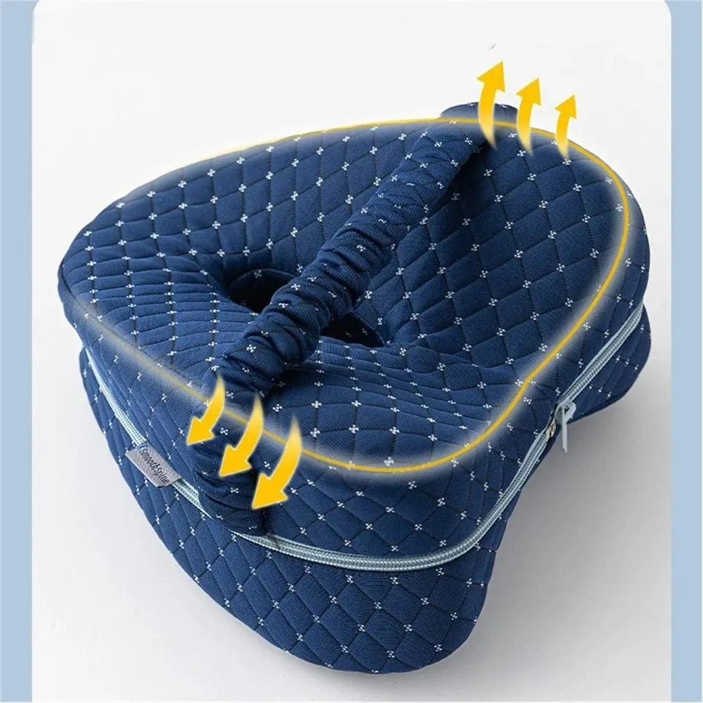VOGREX Orthopedic Leg Pillow, Memory Foam Knee Cushion for Side Sleepers in Blue
