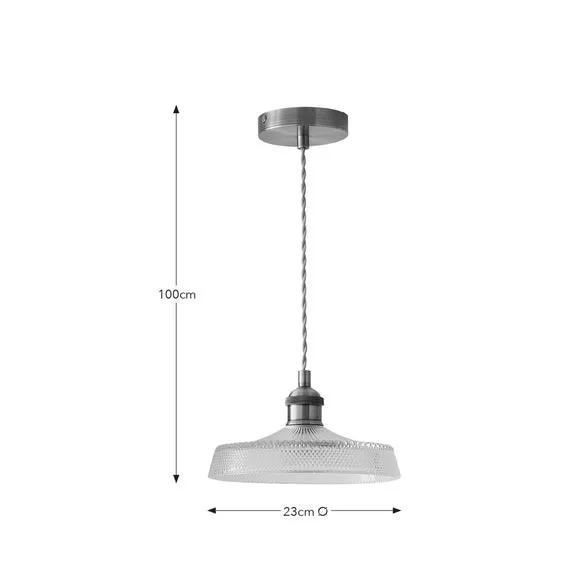 Churchgate Shilton Pressed Glass Adjustable Pendant Light 6