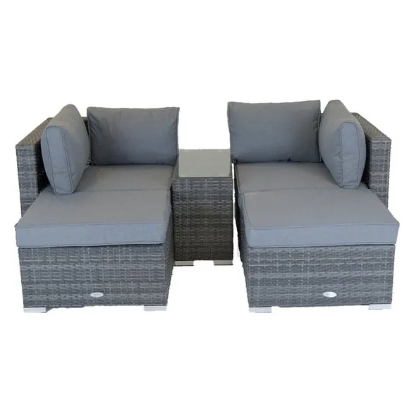 Multifunctional 2 Seater Grey Lounger Set 4