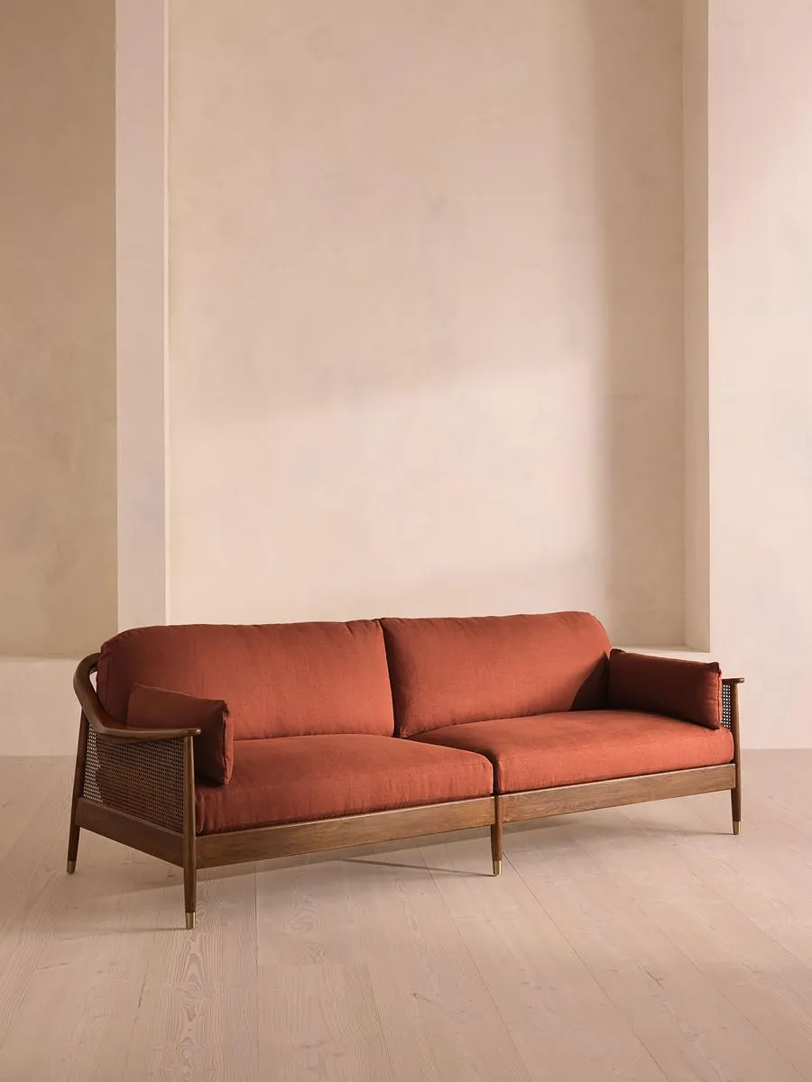 Atlanta Four Seater Sofa, Linen, Sienna