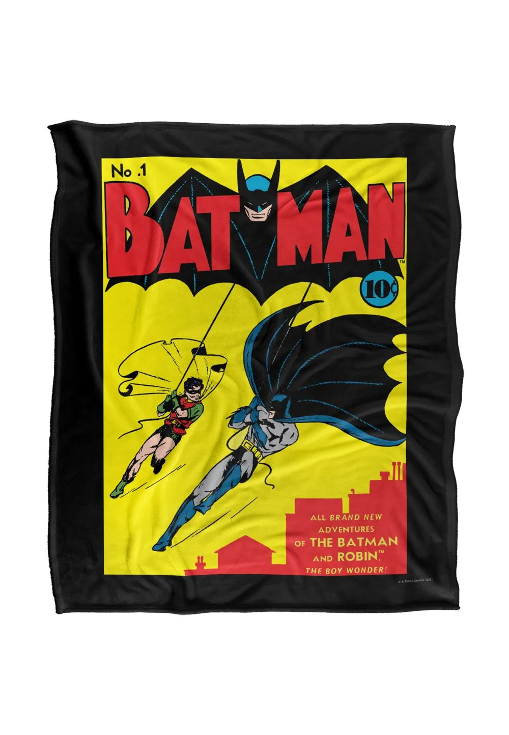 Batman First Officially Licensed Silky Touch Super Soft Throw Blanket 152x127 cm in White