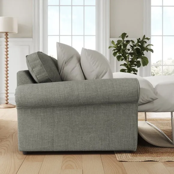 Flori Tonal Plush Chenille 2 Seater Sofa Bed 2