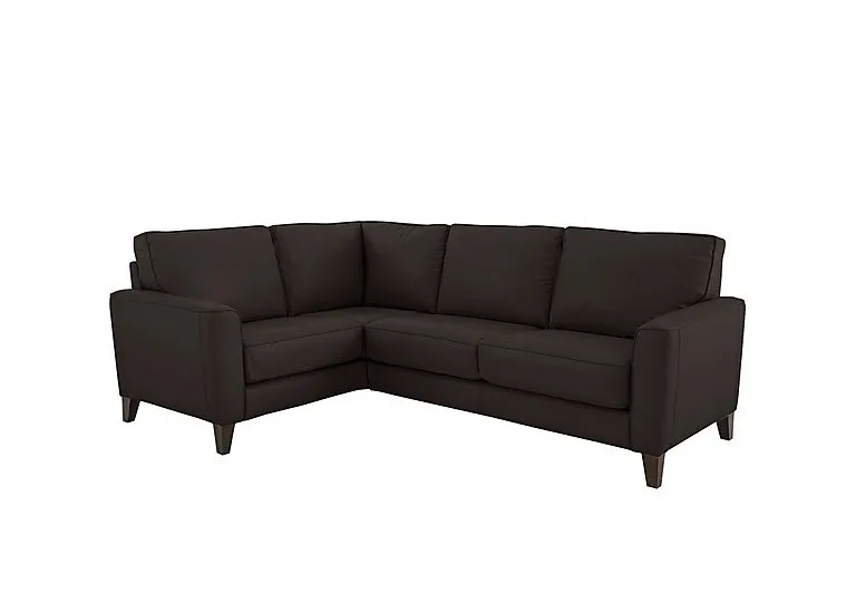 Brondby Small NC Leather Left Hand Facing Corner Sofa - Dark Chocolate