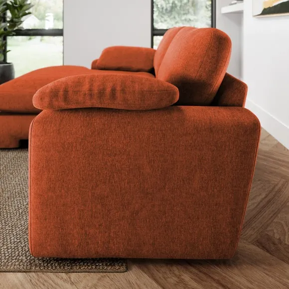 Magnus Vintage Soft Chenille Corner Chaise Sofa 2