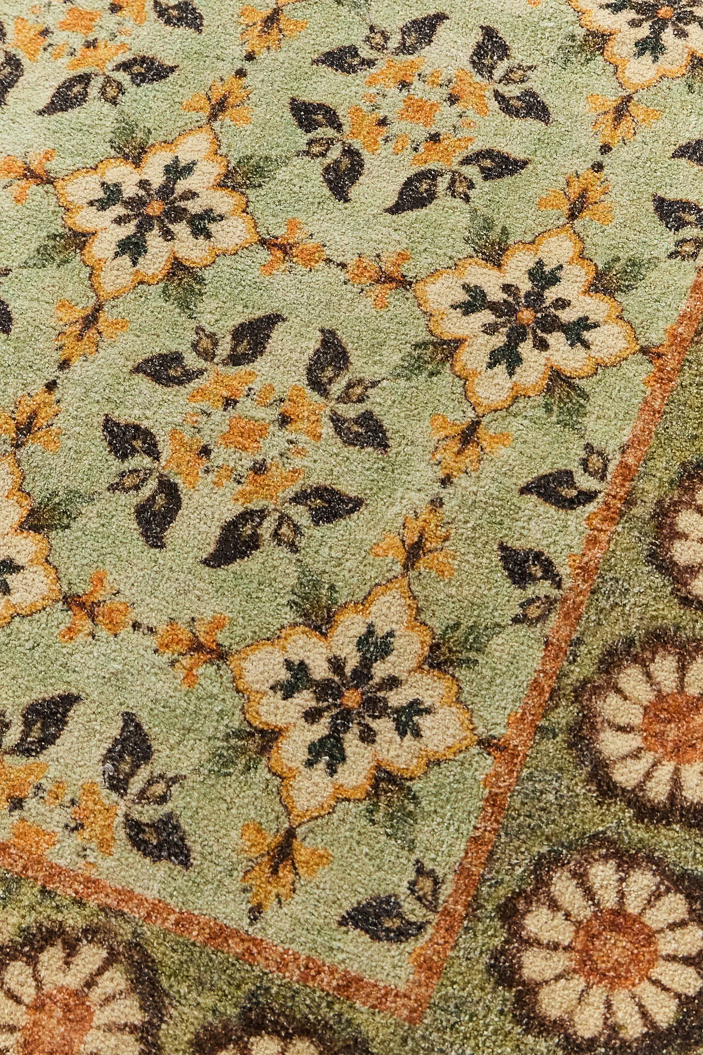 Lennie Floral 3x5ft / 90x150cm Rug - Green 2