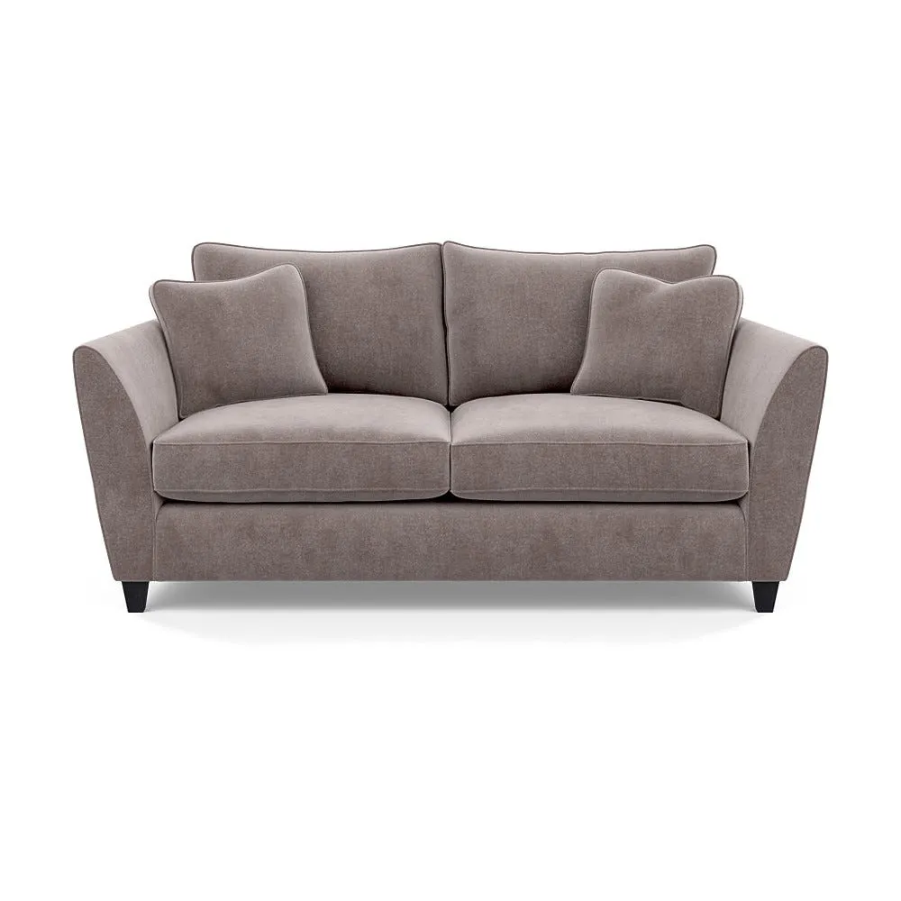 Heal's Torino 3 Seater Sofa Smart Luxe Velvet Mushroom Black Feet 1
