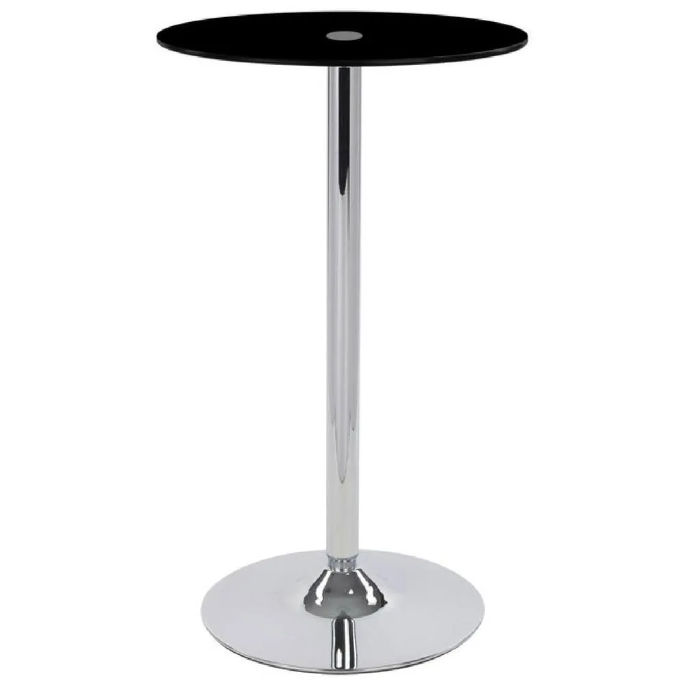 netfurniture Horizon Poseur Table Round Black Glass