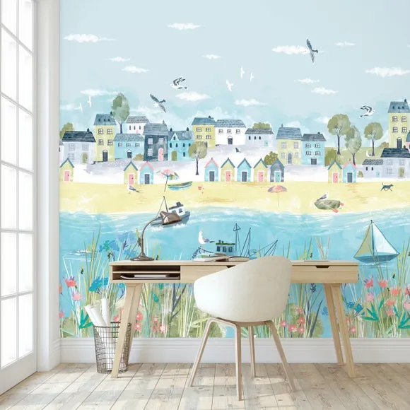 Coastal Town Wall Mural 3