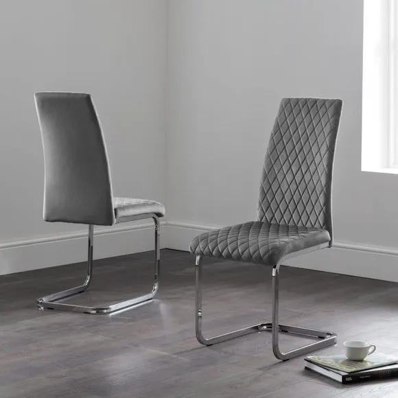 Calabria Set of 4 Dining Chairs, Velvet 2