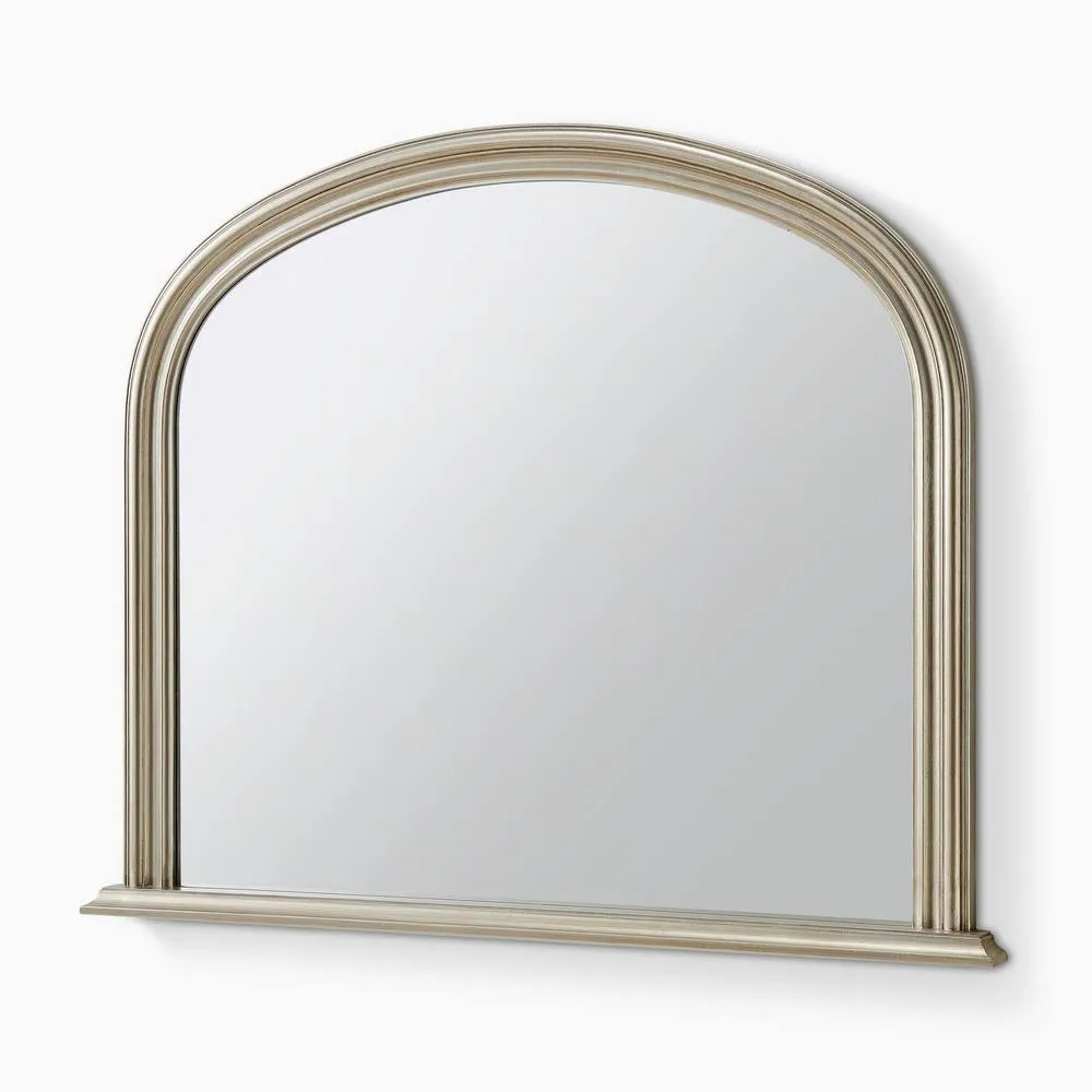 FurnitureboxUK Cecily Silver Wood Large 110x90 Overmantle Arch Mirror 4