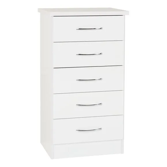 Return - Nevada Slim 5 Drawer Chest, Nevada White 2