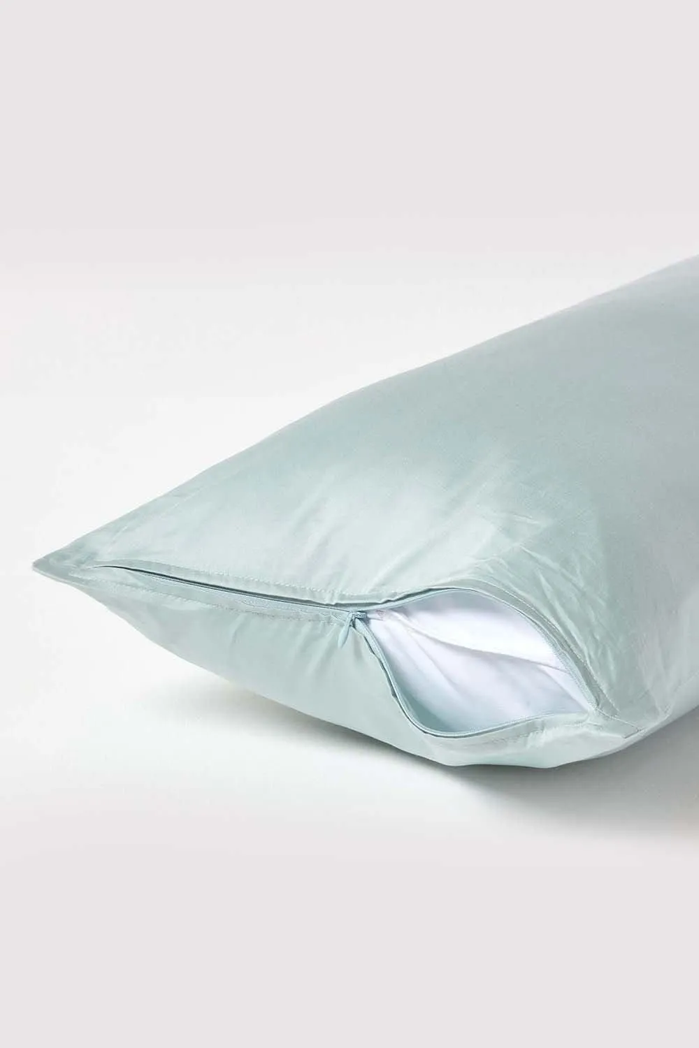 Homescapes Sateen Cotton Continental Pillowcase 400 TC, 40 x 80 cm in Duck Egg Blue 3