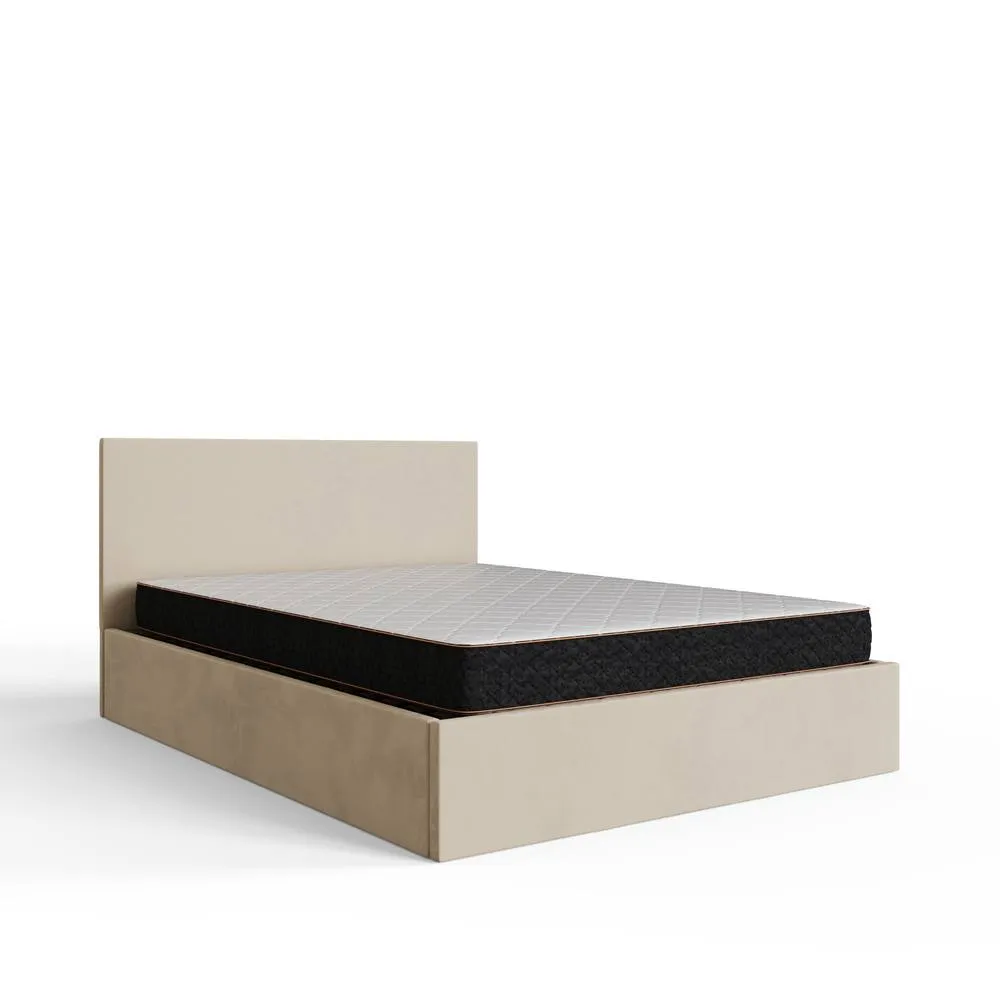 GFW End Lift Ottoman Storage Bed Velvet in Natural 2