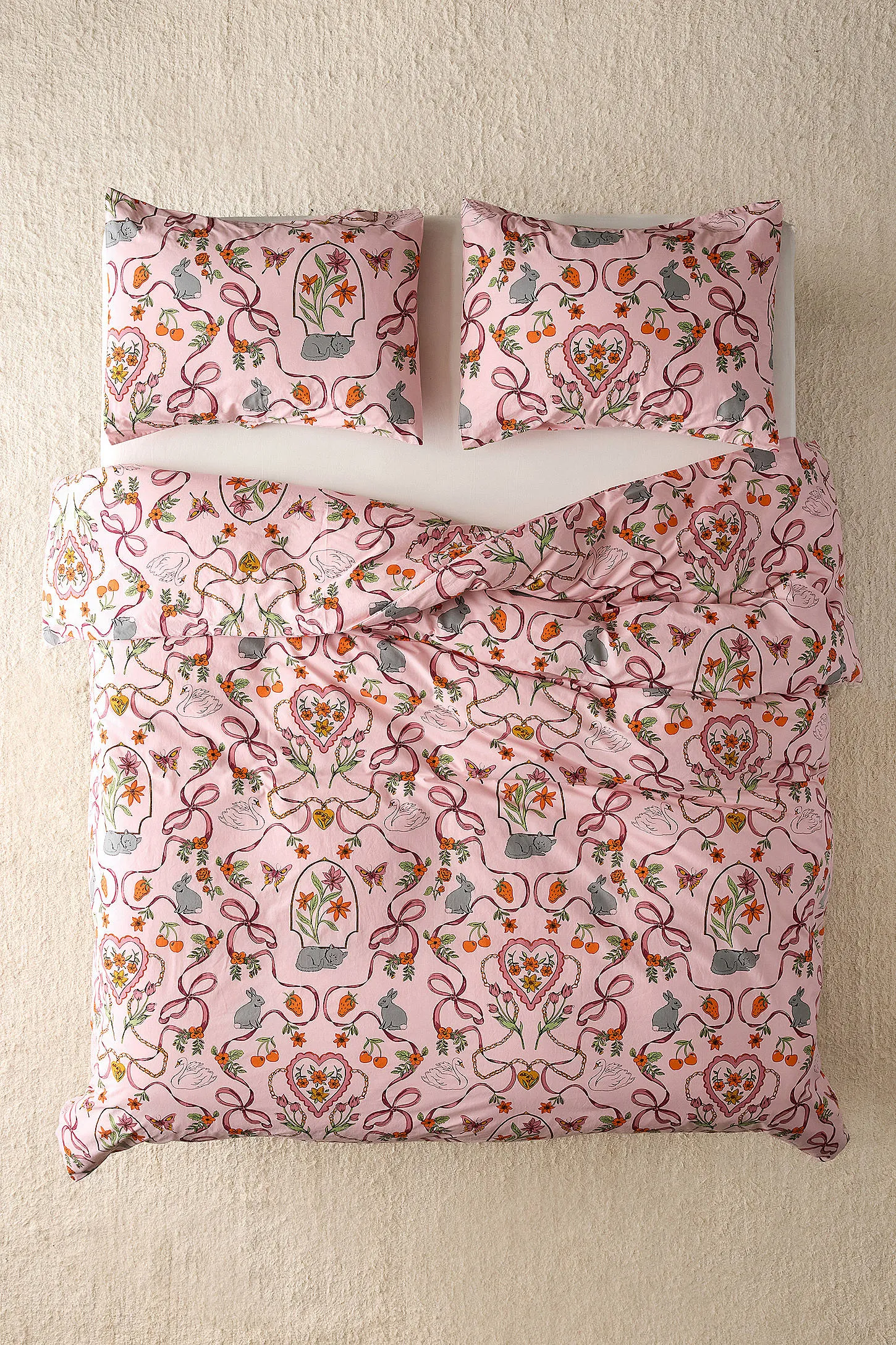 Pink Mariya Duvet Set - Pink King 2