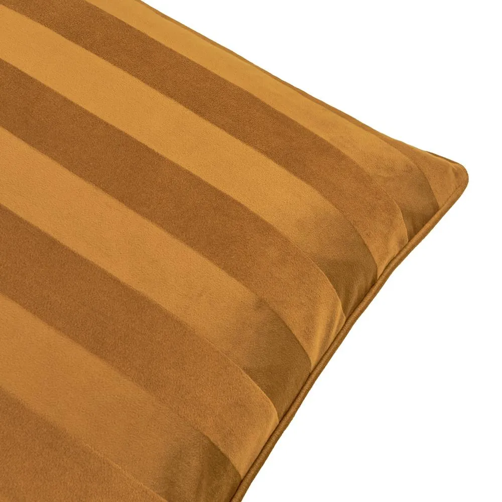 Paoletti Regency Stripe Velvet Cushion in Gold 3