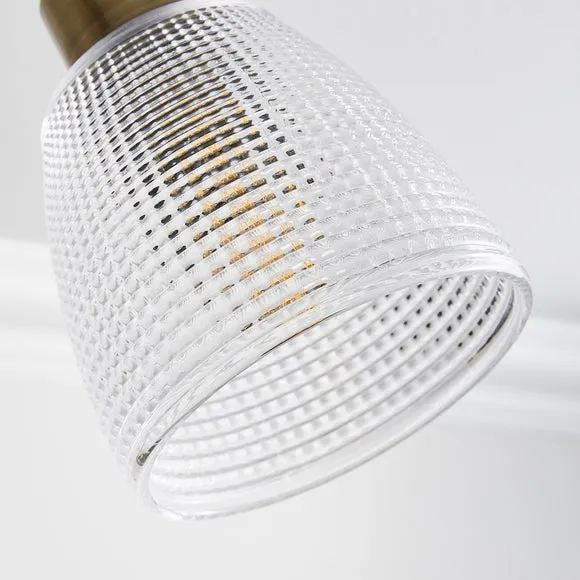 Kibworth Ribbed 4 Light Adjustable Semi Flush Spotlight Bar 4
