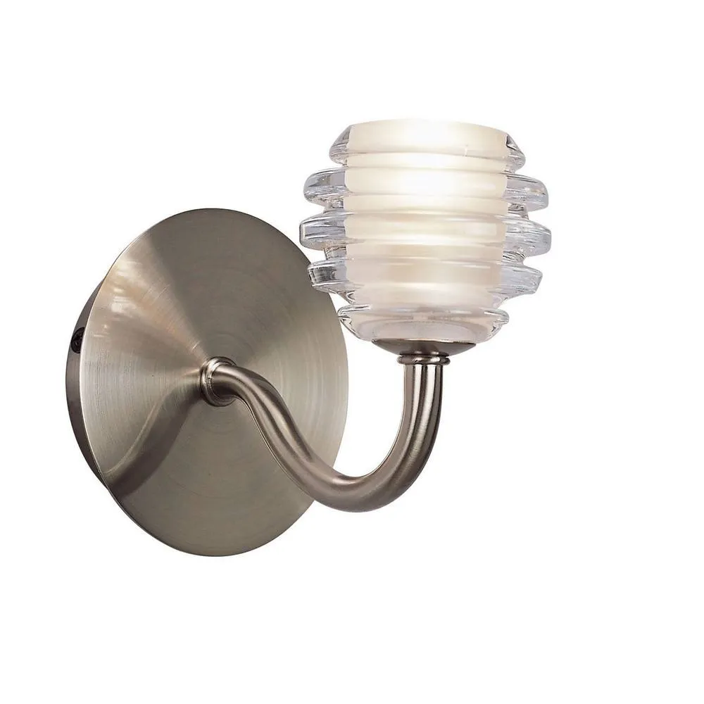 Netlighting Sphere Wall Lamp Switched G9 Satin Nickel in Grey